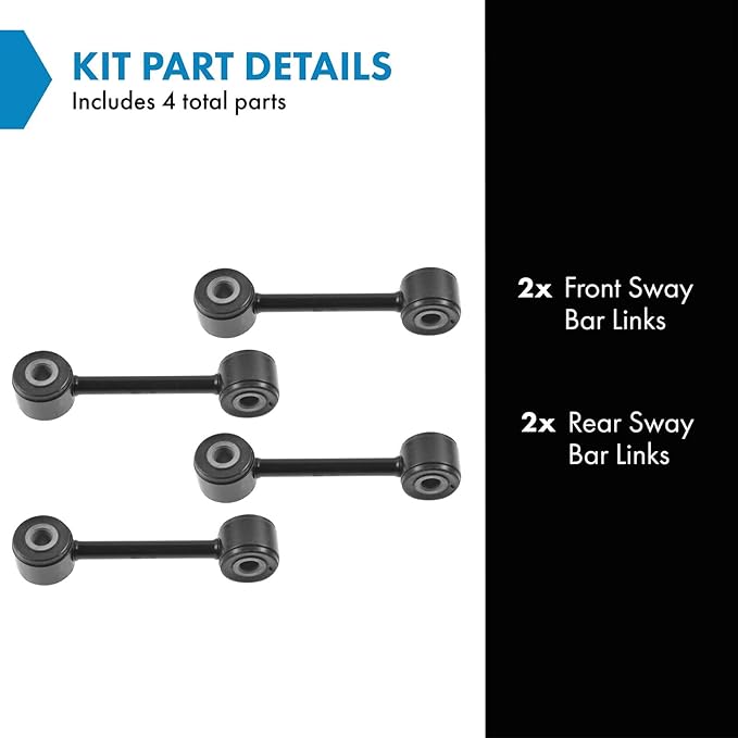 TRQ Front and Rear Sway Bar Link Set 4 Piece Compatible with 1990-1997 Mazda Miata