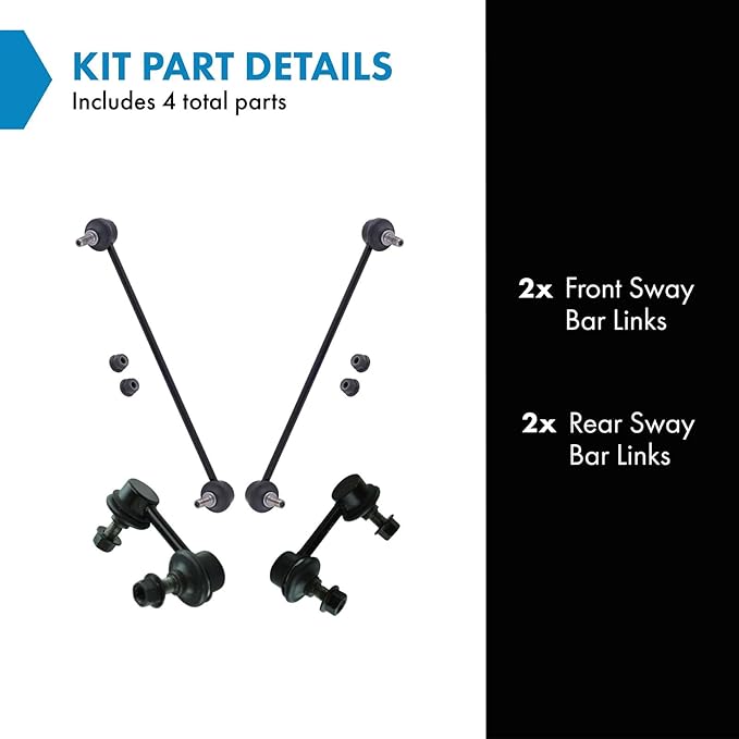 TRQ Sway Bar Stabilizer Link Set Front & Rear Compatible with 13-14 Fit