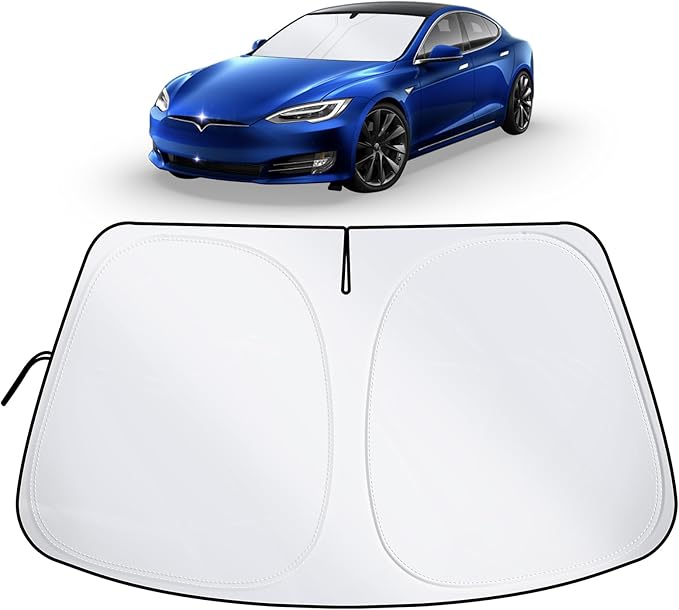 SINGARO Car Windshield Sun Shade, Foldable Reflective Sun Shade for Car Windshield, Compatible with Tesla Model Y Model 3 2016~2025