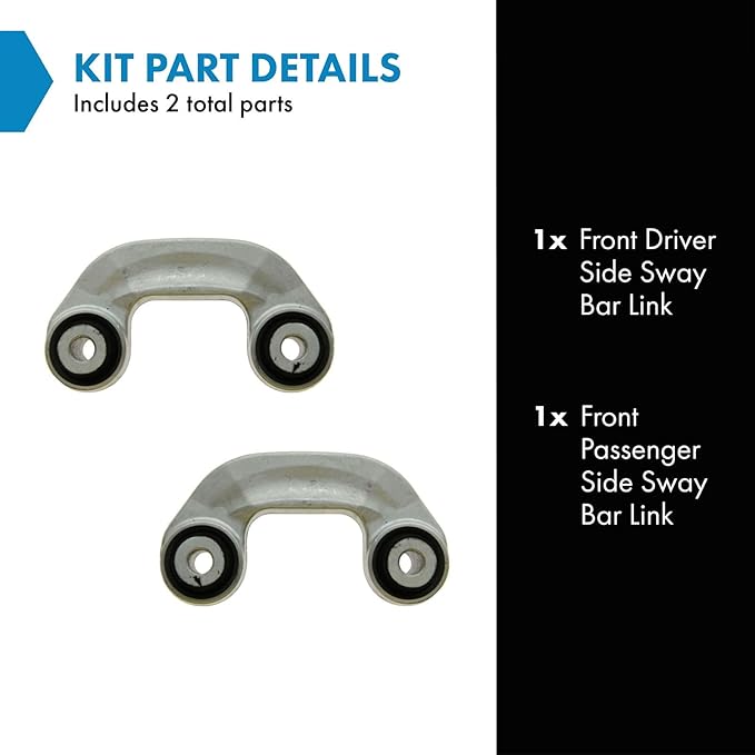 TRQ Front Sway Bar Stabilizer Link Set Compatible with 1997-1999 Audi A8 1997-2003 A8 Quattro 2001-2005 Allroad Quattro 2001-2003 S8