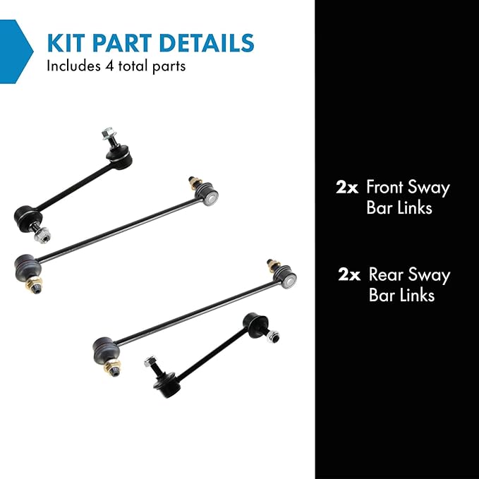TRQ Front & Rear Sway Bar Stabilizer Link Set Compatible with 2001-2005 Acura MDX 2003-2005 Honda Pilot