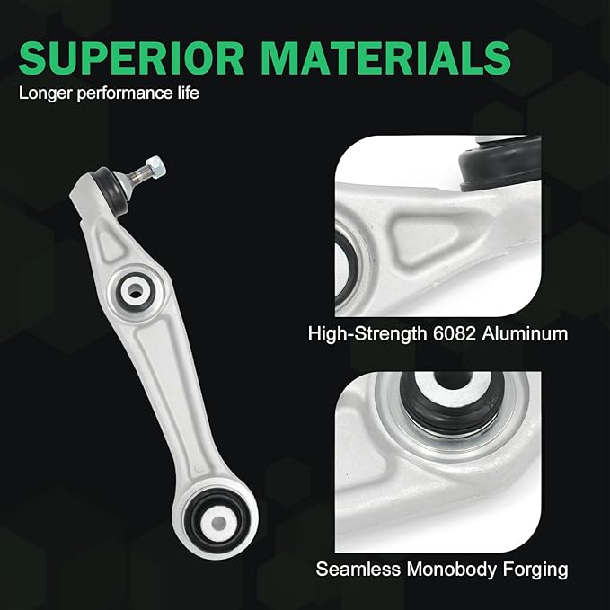 Front Rearward Lower Control Arm with Ball Joint Compatible with Tesla Model S 2012-2021, Model X 2016-2021 Reference Numbers 1027351-00-C 1048951-00-A