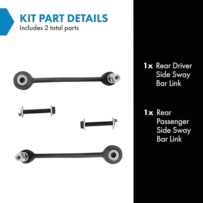 TRQ Rear Sway Bar Stabilizer Link Set Compatible with 2018-2023 Jeep Wrangler