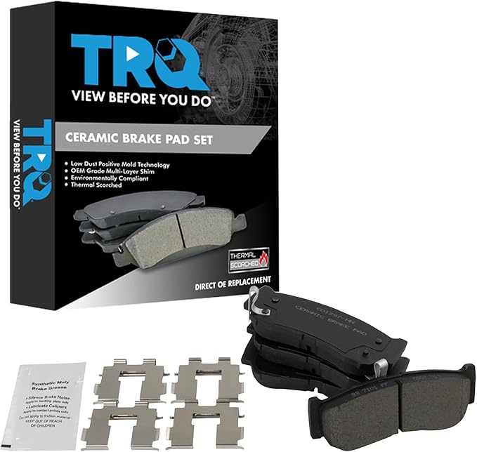 TRQ Rear Brake Pads Ceramic Compatible with 2007-2009 Hyundai Santa Fe
