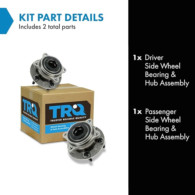 TRQ Left and Right Wheel Bearing and Hub Assembly Set 2 Piece Compatible with 07-14 Hyundai Santa Fe 07-20 Santa Fe AWD 13-14 Santa Fe Sport 13-18 Santa Fe Sport AWD 11-15 Kia Sorento