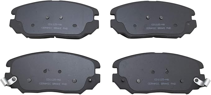TRQ Front Brake Pads Ceramic Hardware Wear Sensor Compatible with 2006-2011 Hyundai Azera 2006-2010 Sonata 2007-2009 Kia Amanti
