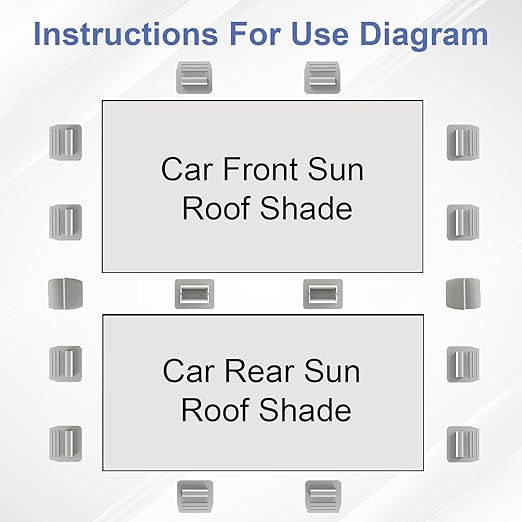 16 Pcs Sunshade Clips, Roof Sunshade Insert Clips Compatible with Model 3/Y/S/X, Sun Roof Shade Fasteners for Sunshade Installation and Stability (Grey)