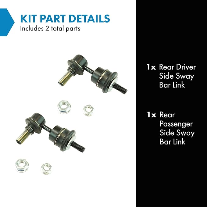TRQ Rear Sway Bar Stabilizer Link Set Compatible with 2007-2013 Mazda 3