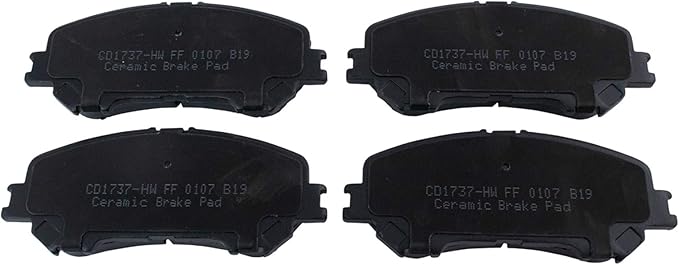 TRQ Front Brake Pads Ceramic Hardware Wear Sensor Compatible with 2014-2020 Nissan Rogue 2017-2022 Rogue Sport