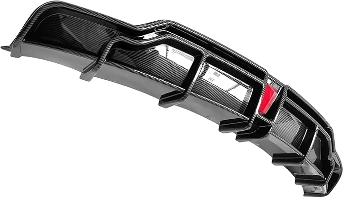 for 2017-2023 Tesla Model 3 Rear Diffuser w/LED Brake Light, Model 3 Rear Bumper Lip, Tesla Model 3 Diffuser Valance Panel Accessories (Carbon Fiber)