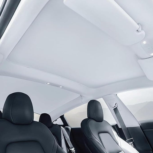 TOPABYTE Roof Sunshade for Tesla Model 3 Highland 2026-2024 Glass Sunroof Shade Window Insulation UV & Heat Protection Double-Layer Sun Shade, Beige