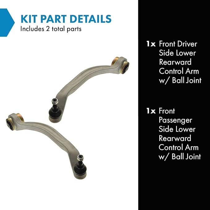 TRQ Front Lower Control Arm with Ball Joint Set Compatible with 96-09 Audi 98-05 Volkswagen