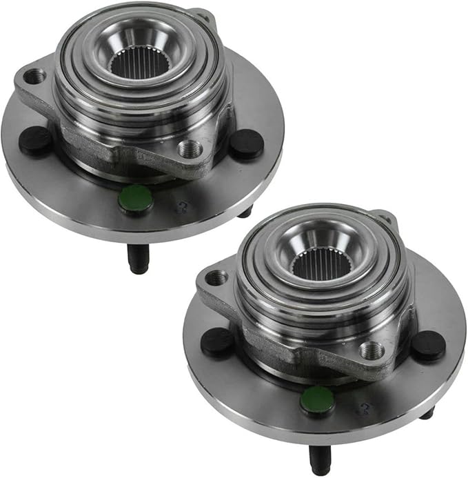 TRQ Front Left and Right Wheel Bearing and Hub Assembly Set 2 Piece Compatible with 2005-2010 Dodge Dakota with 2 Wheel ABS Brakes 2006-2008 Mitsubishi Raider with 2 Wheel ABS Brakes 2009 Raider