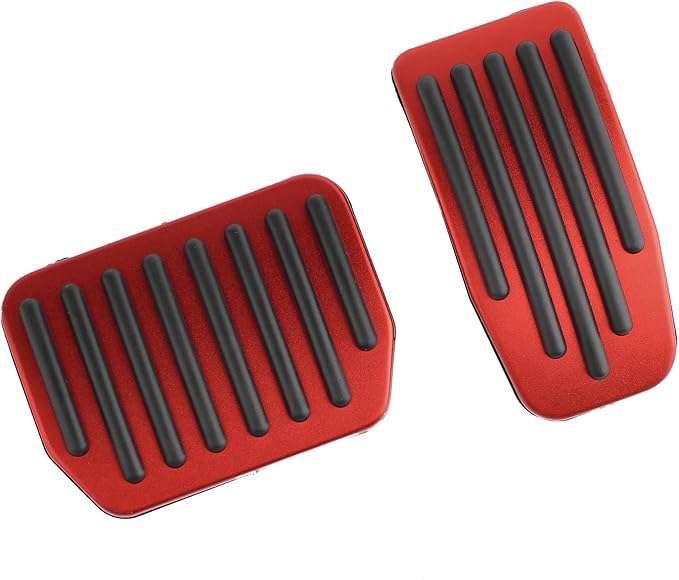 Red Foot Pedal Pads Set for Tesla Model 3 Model Y 2016-2026, Non-Slip Pedal Covers Accessories, Aluminum Accelerator/Brake Foot Pedal Pad for Model Y(Juniper) Model 3(Highland)