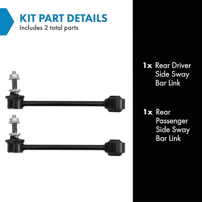 TRQ Rear Driver and Passenger Side Sway Bar Link Set 2 Piece Compatible with 2018-2023 Chevrolet Equinox 2018-2023 Terrain