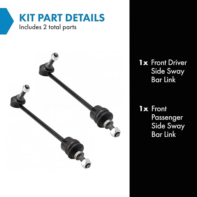 TRQ Front Driver and Passenger Side Sway Bar Link Set Compatible with 2005-2009 Land Rover LR3 2010-2016 LR4