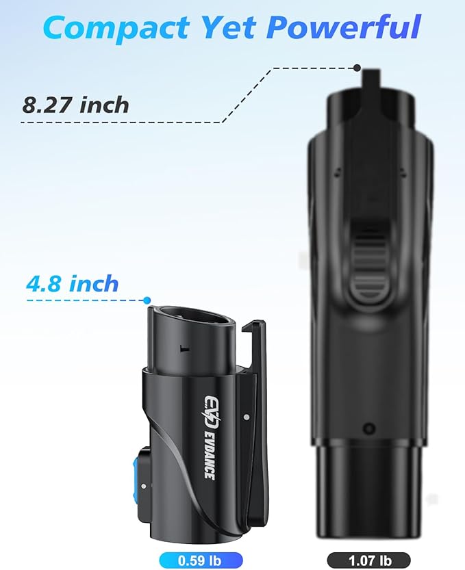 EVDANCE NACS to J1772 Charging Adapter - Max 80 Amp & 250V J1772 EV Adapter Compatible with Tesla High Powered Connectors Destination Chargers and Mobile Connectors (Black)