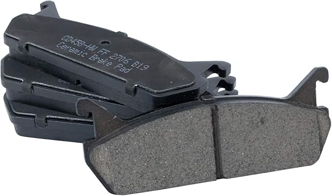 TRQ Rear Brake Pads Ceramic Hardware Compatible with 1991-1996 Ford Escort 1990-1993 Mazda Miata 1990-1994 Protege 1991-1996 Mercury Tracer