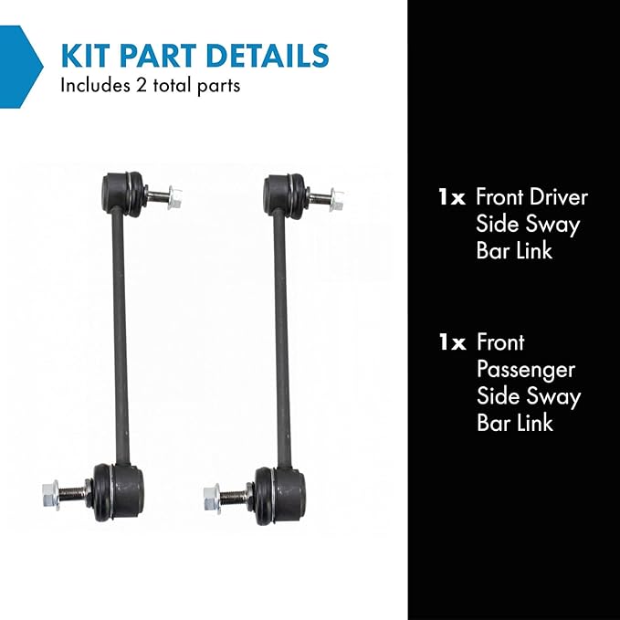TRQ Front Driver and Passenger Side Sway Bar Link Set 2 Piece Compatible with 14-22 Jeep Cherokee All Wheel Drive Off Road Package 19-22 Cherokee 4 Wheel Drive Off Road Package 2023 Cherokee