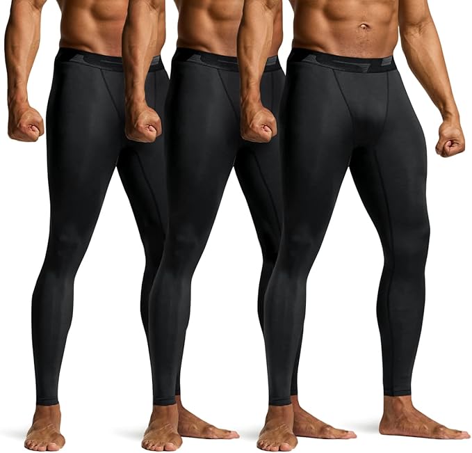 TSLA Men's Compression Pants - Cool Dry Athletic Sports Workout Running Tights Leggings Baselayer