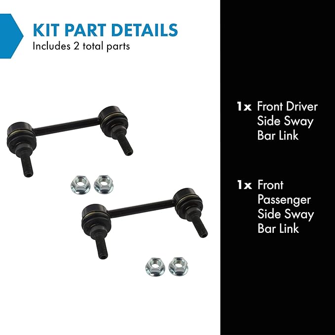 TRQ Front Sway Bar Stabilizer Link Set Compatible with 2006-2010 Hummer H3 2009-2010 H3T