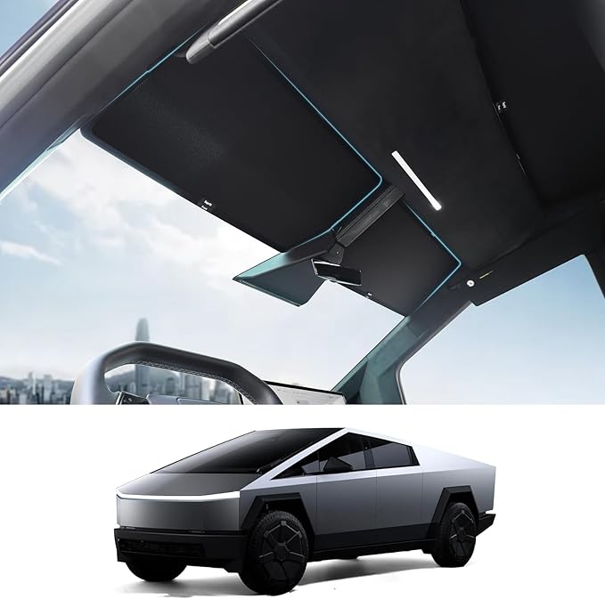2026 Upgraded Cybertruck Roof Sunshade Heat-Insulating, UV-Protective, Nano-Reflective Interior Accessories for Tesla Cybertruck 2024-2026 (2PCS)