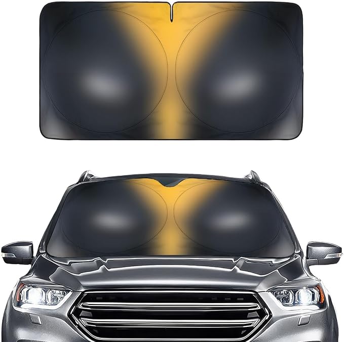 Horror Windshield Sun Shade for Car SUV Truck (55x30 Inches), Front Window Visor for Windows, Protector Blocks UV