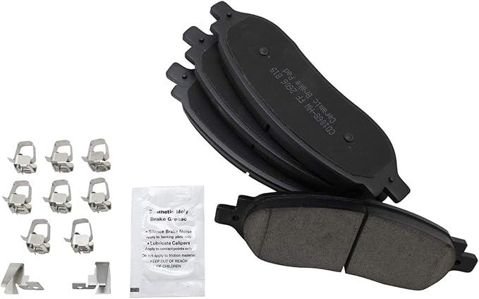 TRQ Rear Brake Pads Ceramic Hardware Compatible with 2005-2007 Ford F-250 Super Duty 2005-2007 F-350 Super Duty
