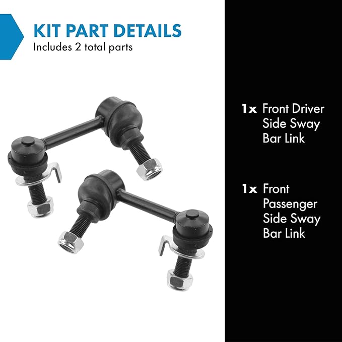 TRQ Front Sway Bar Stabilizer Link Set Compatible with 2003-2007 INFINITI G35 2003-2009 Nissan 350Z
