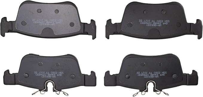 TRQ Rear Ceramic Brake Pad Set Compatible with 19-20 Volvo S60 19-21 V60 18-21 XC60 with 302mm Diameter Rear Rotors Models