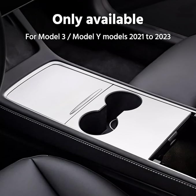 Farmogo Center Console Wrap Kit for Tesla Model Y 2020-2024 & Model 3 2021-2023 2PCS Center Console Cover Interior Decoration Wrap Kit for Tesla Model 3/Y Accessories (White)