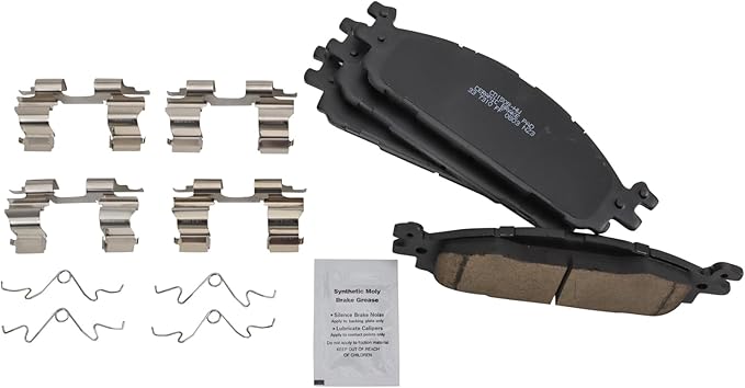 TRQ Front Brake Pads Ceramic Hardware Compatible with 2011-2019 Ford Explorer 2009-2019 Flex 2010-2019 Taurus 2009-2012 Lincoln MKS 2010-2019 MKT