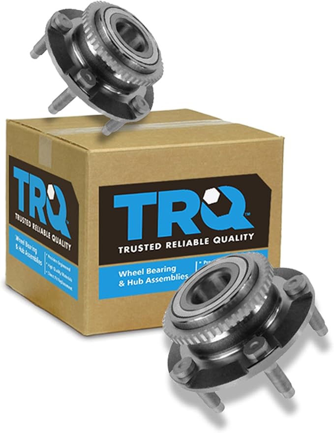 TRQ 2 Piece Front Wheel Bearing & Hub Assembly Set Compatible with 1994-2004 Ford Mustang