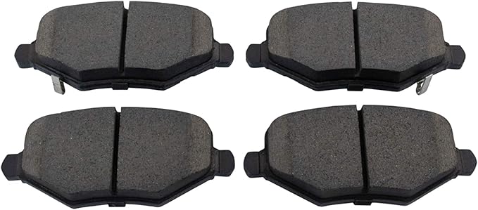 TRQ Rear Brake Pads Ceramic Hardware Wear Sensor Compatible with 2012-2016 Chrysler Town Country 2012-2016 Dodge Grand Caravan 2013 Journey 2012-2015 Ram C/V 2012-2014 Volkswagen Routan