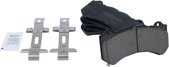 TRQ Front Posi Ceramic Brake Pad Kit Set Compatible with 2016-2018 ATS / 2012-2018 Camaro / 2015-2018 Challenger / 2015-2018 Charger / 2015-2018 Corvette / 2009-2015 CTS / 2012-2018 Grand Cherokee