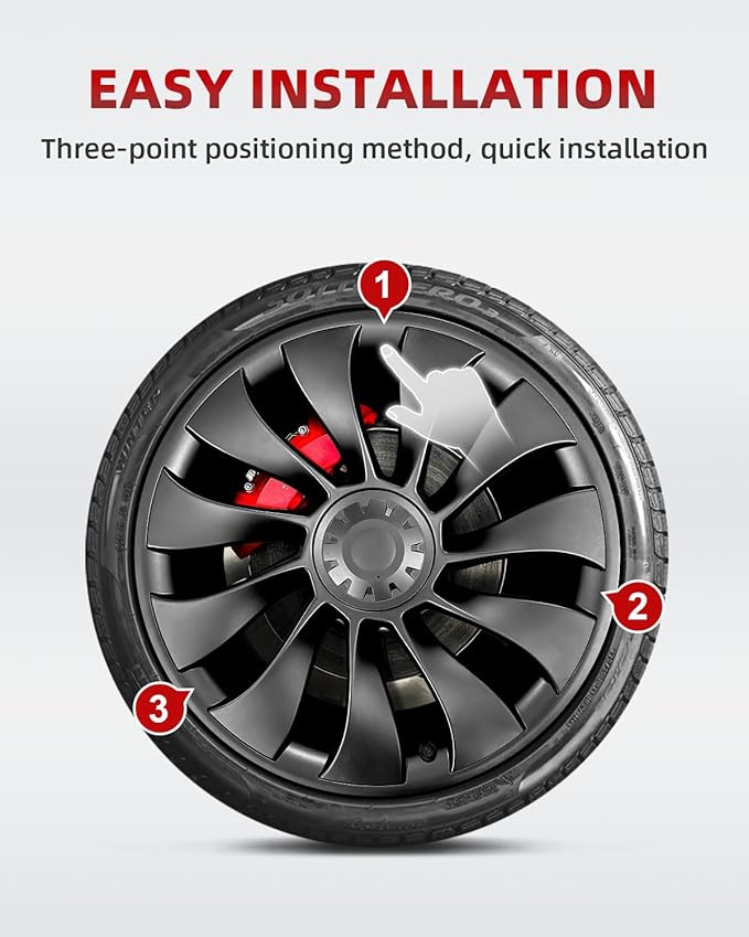 Model Y All-in-one Wheel Rim Protector for Tesla Model Y 21'' Uberturbine Wheel - Strips for Curb Rash Prevention - Set of 4 Rim Protector Easy to Install(Gunpowder,21'')