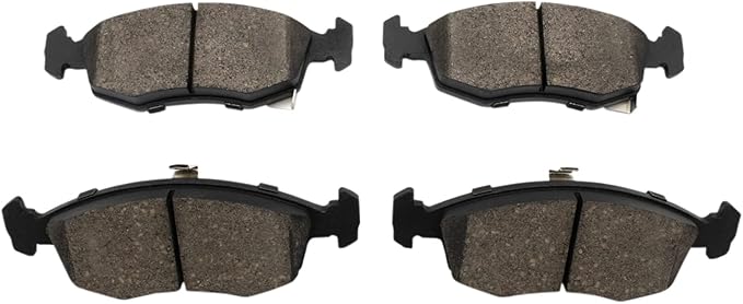 TRQ Front Brake Pads Ceramic Hardware Wear Sensor Compatible with 2012-2017 Fiat 500