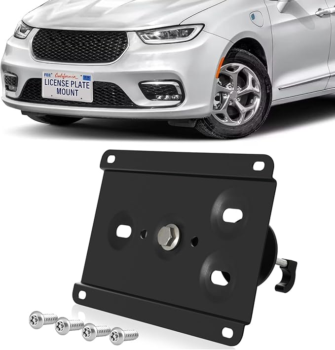 Front License Plate Holder No-Drill License Plate Bracket Mount Anti-Theft Frame Replacement Frames Compatible with 2015-up Chrysler 300 LCI,Install in Seconds