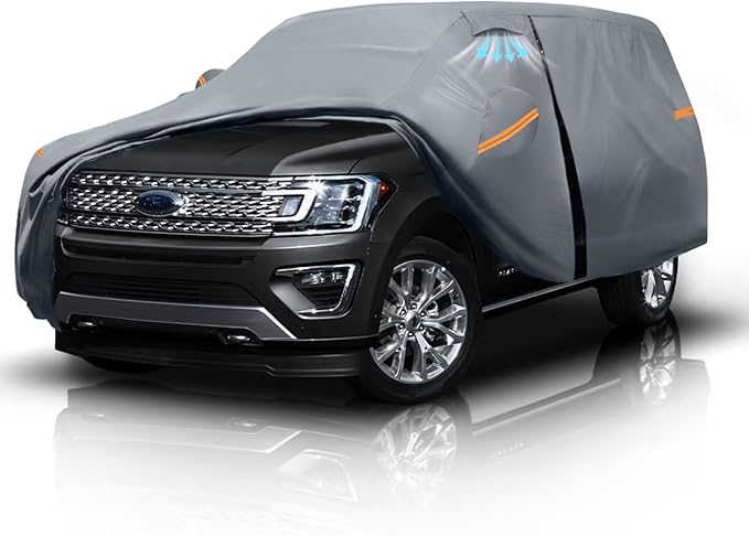 Large SUV Car Cover for Ford Expedition MAX (2017-2026) 100% Waterproof All Weather, Heavy Duty Outdoor Full Exterior Covers Rain Sun Wind UV Hail Protection.
