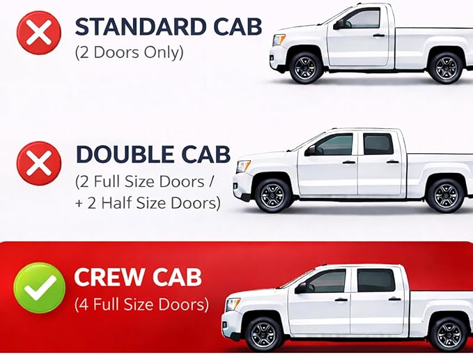 KPY Rain Guards Fit for 2014-2018 Chevrolet Silverado/GMC Sierra 1500 Crew Cab, Out-Channel Window Visor Vent Deflector, Truck Accessories for 2015-2019 Chevy Silverado/Sierra 2500HD 3500HD Crew Cab