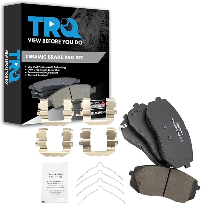 TRQ Front Brake Pads Ceramic Compatible with 2019-2021 Hyundai Kona Electric 2015-2019 Sonata 2016-2020 Kia Optima