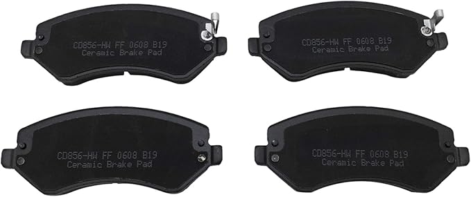 TRQ Front Brake Pads Ceramic Hardware Wear Sensor Compatible with 2001-2006 Chrysler Town Country 2001-2003 Voyager 2001-2007 Dodge Caravan 2001-2007 Grand Caravan 2002-2007 Jeep Liberty