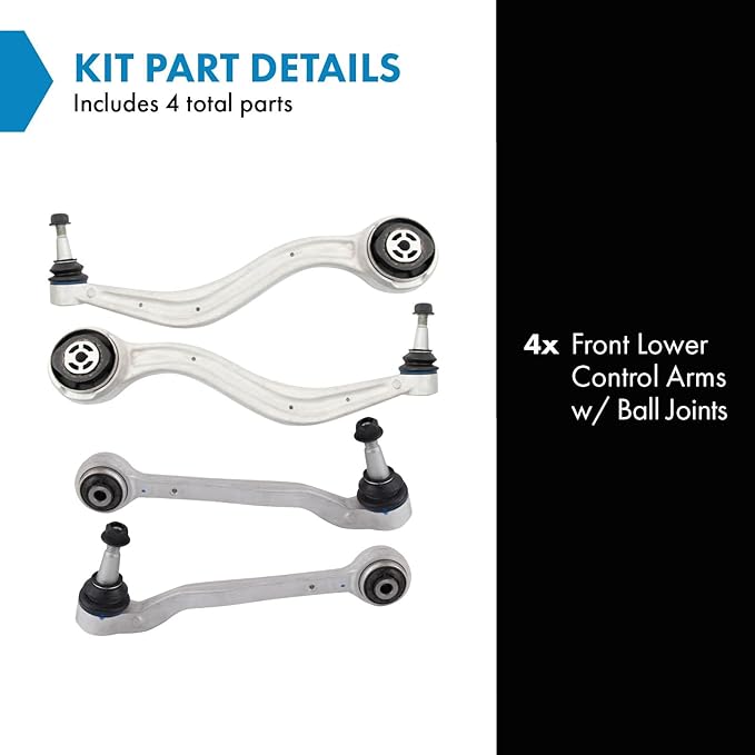 TRQ Front Left and Right Lower Control Arm with Ball Joint Set 4 Piece Compatible with 2013-2019 Cadillac ATS 2020-2023 Cadillac CT4