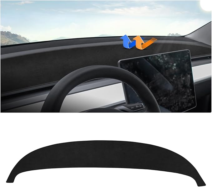 Autorder Dashboard Cover Mat for Tesla Model 3 Highland 2024 2025 2026 Accessories Dash Cover Upgrade Flannel Dash Mat Sunshade Glare UV Rays Protector