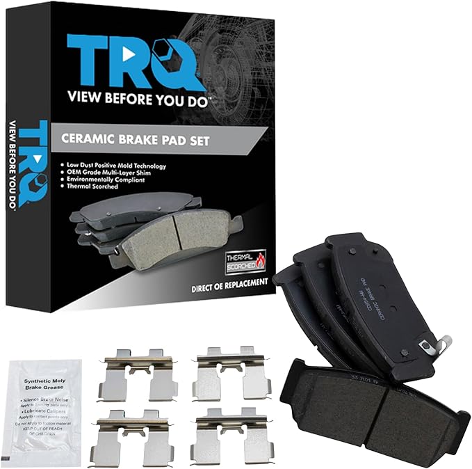 TRQ Rear Brake Pads Ceramic Compatible with 2007 Hyundai Entourage 2006 Kia Sedona 2003-2009 Sorento