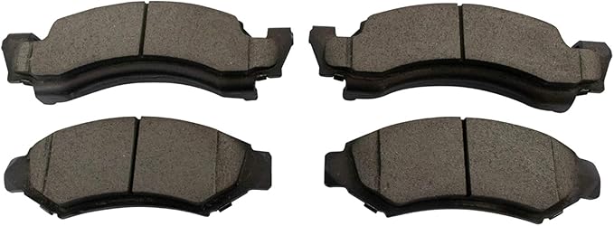TRQ Front Ceramic Brake Pad Set Compatible with 1987-1993 Ford Bronco 1987-1993 E-150 Econoline 1987-1993 E-150 Econoline Club Wagon 1986-1993 F-150