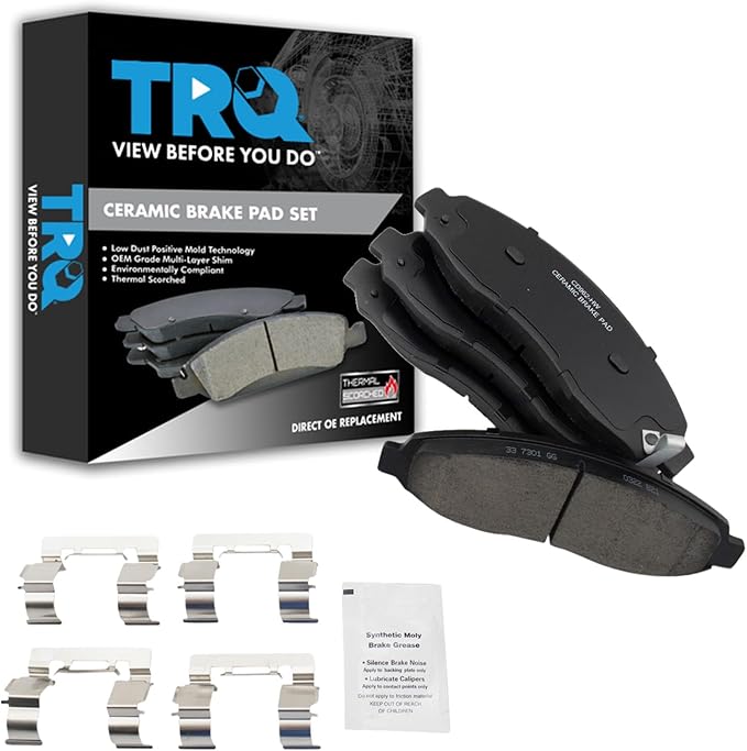 TRQ Front Brake Pads Ceramic Compatible with 2003-2004 Dodge Dakota