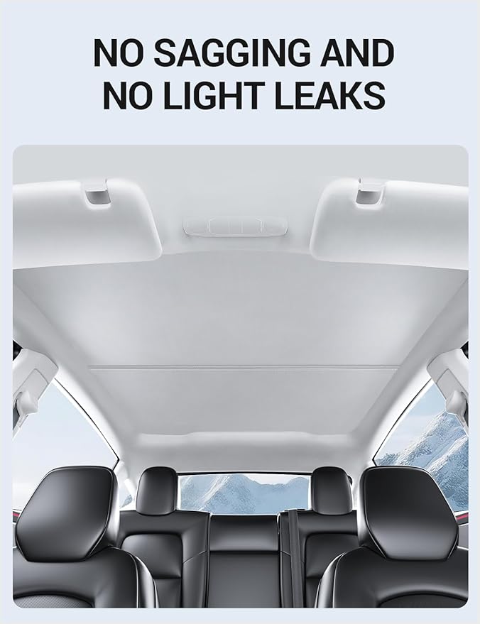 Motrobe 2026 Tesla Model Y Juniper Sunshade Roof [No Gap No Sag] Nano Ice-Crystal Glass Roof Sun Shade Heat Insulation Model Y Juniper (Only Premium & Performance 2025/2026) Accessories Gray