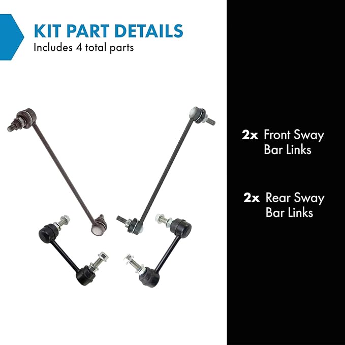 TRQ Front & Rear Sway Bar Stabilizer Link Set Compatible with 2009-2014 Nissan Murano
