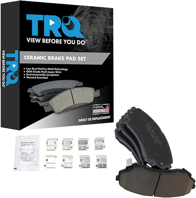 TRQ Front Brake Pads Ceramic Compatible with 2008-2014 Cadillac CTS
